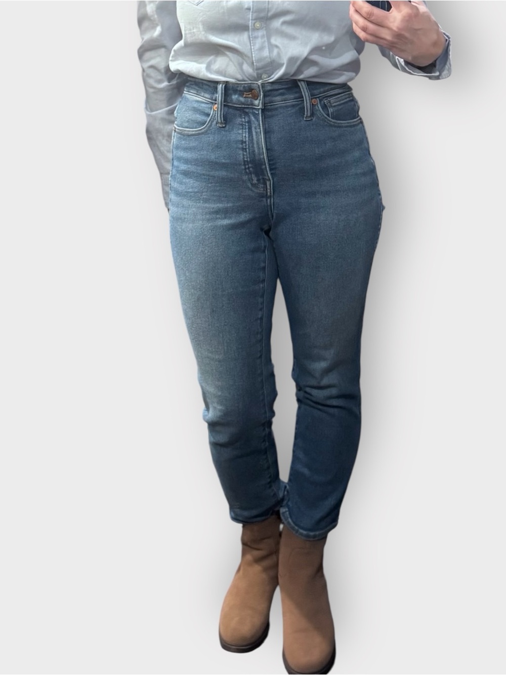Madewell Petite Curvy Stovepipe Jeans 26P High Rise Slim Straight Crop Classic